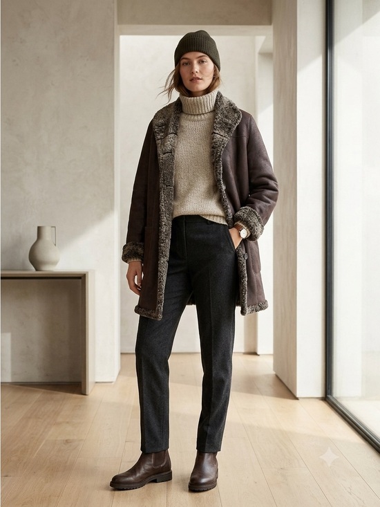 Dominic Bellissimo Jackets & Blazers - Vintage 90s Dominic Bellissimo Brown Reversible Shearling Coat - Small / Medium